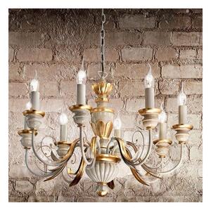 Ideal Lux - Luster na reťazi FIRENZE 8xE14/40W/230V pr. 64 cm biela/zlatá