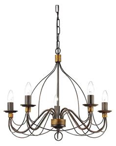 Ideal Lux - Luster na reťazi CORTE 5xE14/40W/230V pr. 54 cm meď