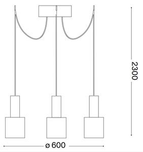 Ideal Lux - Luster na lanku HOLLY 3xE27/60W/230V pavúk čierna