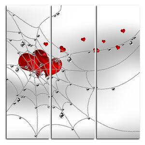 Obraz na plátne - Srdce v striebornej pavučine - štvorec 378B (75x75 cm)