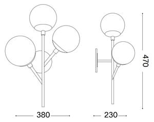 Ideal Lux - Nástenná lampa KEPLER 3xE27/42W/230V čierna/dymová