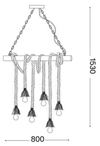 Ideal Lux - Luster na lanku CANAPA 6xE27/15W/230V hnedá
