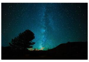 Obraz nočnej oblohy s hviezdami (90x60 cm)