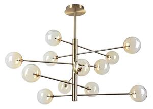 Ideal Lux - LED Luster na tyči EQUINOXE 12xG4/2W/230V pr. 128,1 cm mosadz/dymová