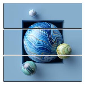Obraz na plátne - Mramorové farebné guľôčky - štvorec 388C (75x75 cm)