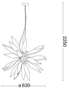 Ideal Lux - LED Luster na lanku LEAVES 8xG9/3W/230V pr. 63 cm biela