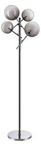 Ideal Lux - LED Stojacia lampa EQUINOXE 4xG4/2W/230V lesklý chróm/dymová