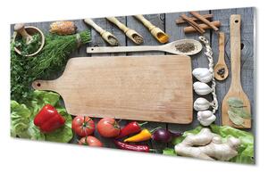 Sklenený obklad do kuchyne Board petržlen korenie 100x50 cm