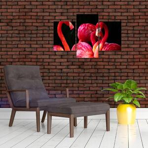 Obraz červených plameniakov (90x60 cm)