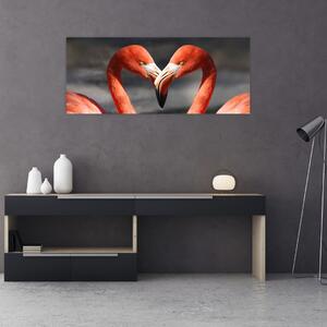 Obraz dvoch zamilovaných plameniakov (120x50 cm)
