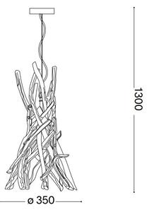 Ideal Lux - Luster na lanku DRIFTWOOD 1xE27/60W/230V guava