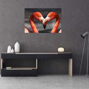 Obraz dvoch zamilovaných plameniakov (90x60 cm)