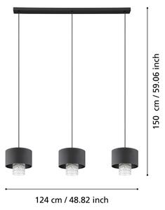 Eglo 39978 - Luster na lanku SAPUARA 3xE27/40W/230V čierna