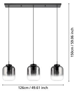 Eglo 390104 - Luster na lanku BULCIAGO 3xE27/40W/230V dymová