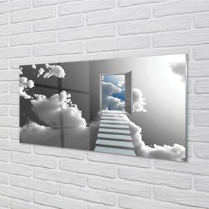 Nástenný panel  Schody mraky dvere 100x50 cm