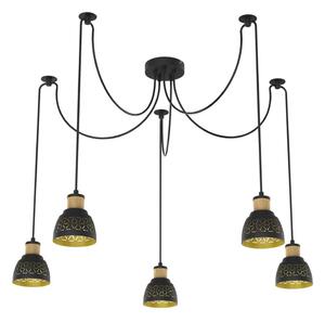 Prezent 27525 - Luster na lanku MESCALA 5xE14/40W/230V pavúk čierna