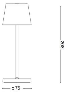 Ideal Lux - LED Stmievateľná dotyková stolná lampa CUTE LED/2,5W/3,7V IP65 čierna