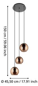 Eglo 390094 - Luster na lanku CORDOBA 3xE27/40W/230V medená