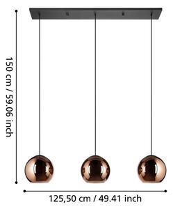 Eglo 390095 - Luster na lanku CORDOBA 3xE27/40W/230V medená