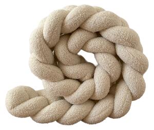 Vulpi Mantinel do postieľky Vrkoč 180cm Boucle Handmade Farba: svetlobéžová