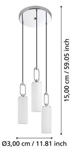 Eglo 390128 - Luster na lanku MAJANA 3xE27/40W/230V lesklý chróm