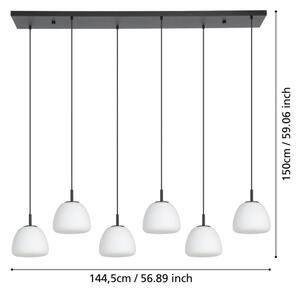 Eglo 390203 - Luster na lanku BALMES 6xE27/40W/230V