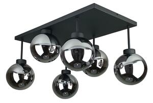 Prisadený luster DEA 6xE14/60W/230V čierna/dymová čierna