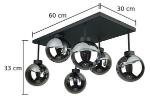 Prisadený luster DEA 6xE14/60W/230V čierna/dymová čierna