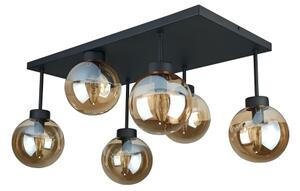 Prisadený luster DEA 6xE14/60W/230V čierna/dymová béžová