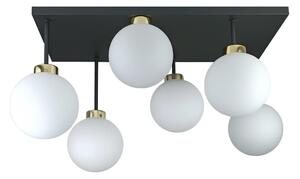 Prisadený luster DEA 6xE14/60W/230V čierna/zlatá/biela