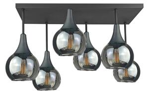 Prisadený luster SOMA 6xE27/60W/230V čierna/dymová čierna