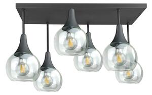 Prisadený luster SOMA 6xE27/60W/230V čierna/číra