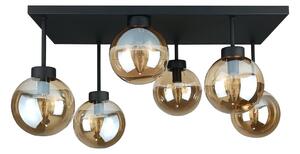 Prisadený luster DEA 6xE14/60W/230V čierna/dymová béžová