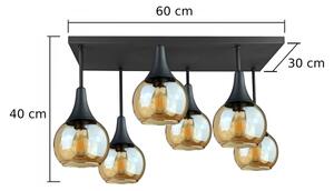 Prisadený luster SOMA 6xE27/60W/230V čierna/dymová béžová