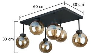 Prisadený luster DEA 6xE14/60W/230V čierna/dymová béžová