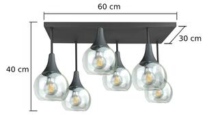 Prisadený luster SOMA 6xE27/60W/230V čierna/číra
