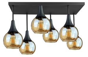 Prisadený luster SOMA 6xE27/60W/230V čierna/dymová béžová