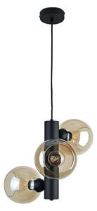 Luster na lanku TUBE 3xE27/60W/230V čierna/dymová béžová