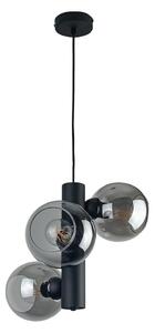Luster na lanku TUBE 3xE27/60W/230V čierna/dymová čierna