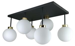 Prisadený luster DEA 6xE14/60W/230V čierna/zlatá/biela