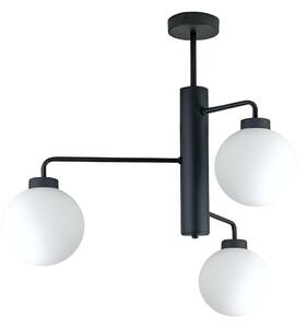 Luster na tyči FLEX 3xE27/60W/230V čierna/biela
