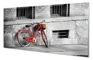 Nástenný panel  Červené koleso s košíkom 100x50 cm
