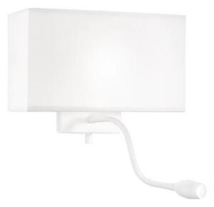 Ideal Lux - LED Flexibilná nástenná lampa HOTEL 1xE27/60W/230V + LED/1,5W biela