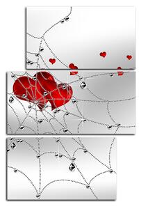 Obraz na plátne - Srdce v striebornej pavučine - obdĺžnik 778C (90x60 cm)