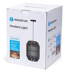 Aigostar - Luster na lanku 1xE27/60W/230V čierna