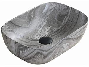 Mexen Rita umývadlo na dosku 45 x 32 cm, sivý kameň - 21084593