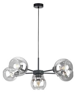 Luster na lanku KALIOPE 6xE27/60W/230V čierna/číra