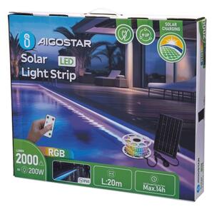 Aigostar - LED RGB Stmievateľný solárny pásik LED/20W/3,2V 20 m IP65 + DO