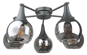 Prisadený luster STAR 5xE27/60W/230V čierna/dymová čierna