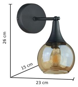 Nástenné svietidlo STAR 1xE27/60W/230V čierna/dymová béžová
